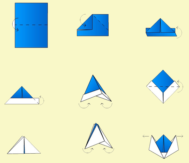 Кораблик оригами инструкция