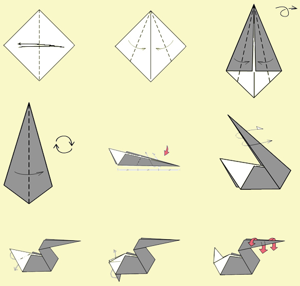 Как сделать забавного пеликана. Оригами