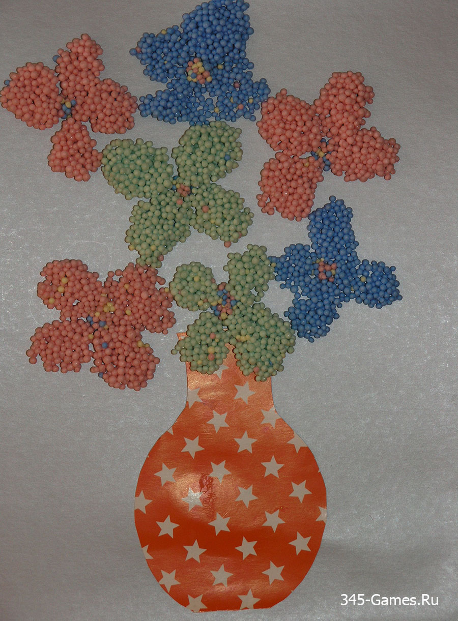Цветы из шарикового пластилина